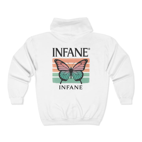 Butterfly Design Unisex Zip-Up Hoodie - Eu